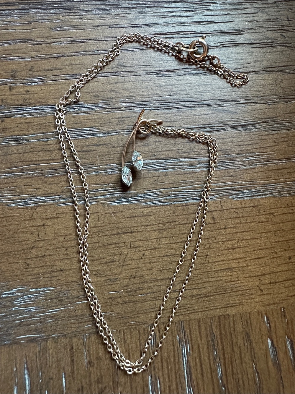 Vintage KREMENTZ 14K Gold Overlay Rhinestone Pendant and Chain